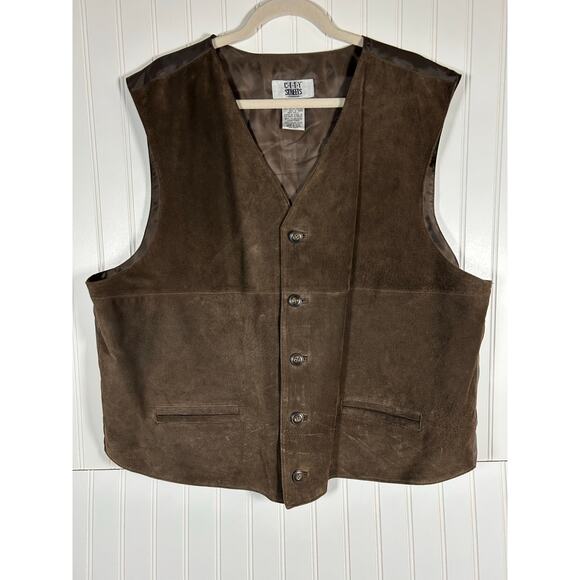 City Streets Vintage Seude genuine Leather Mens Gentlemen's Formal Vest 2X Size - Picture 1 of 10